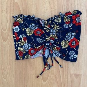 Urban Outfitters Floral Tube Top with Tie
